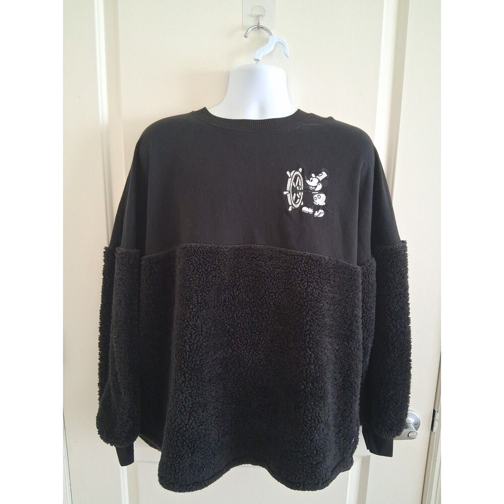 Disney Steamboat Willie Mickey Mouse Fleece Spirit Jersey Adult L Heavyweight